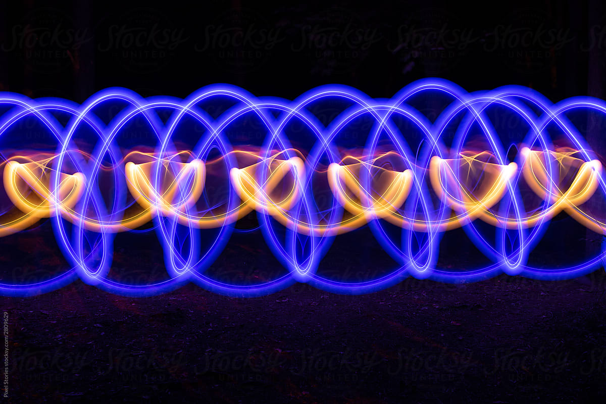 Abstract neon shapes made with LED poi