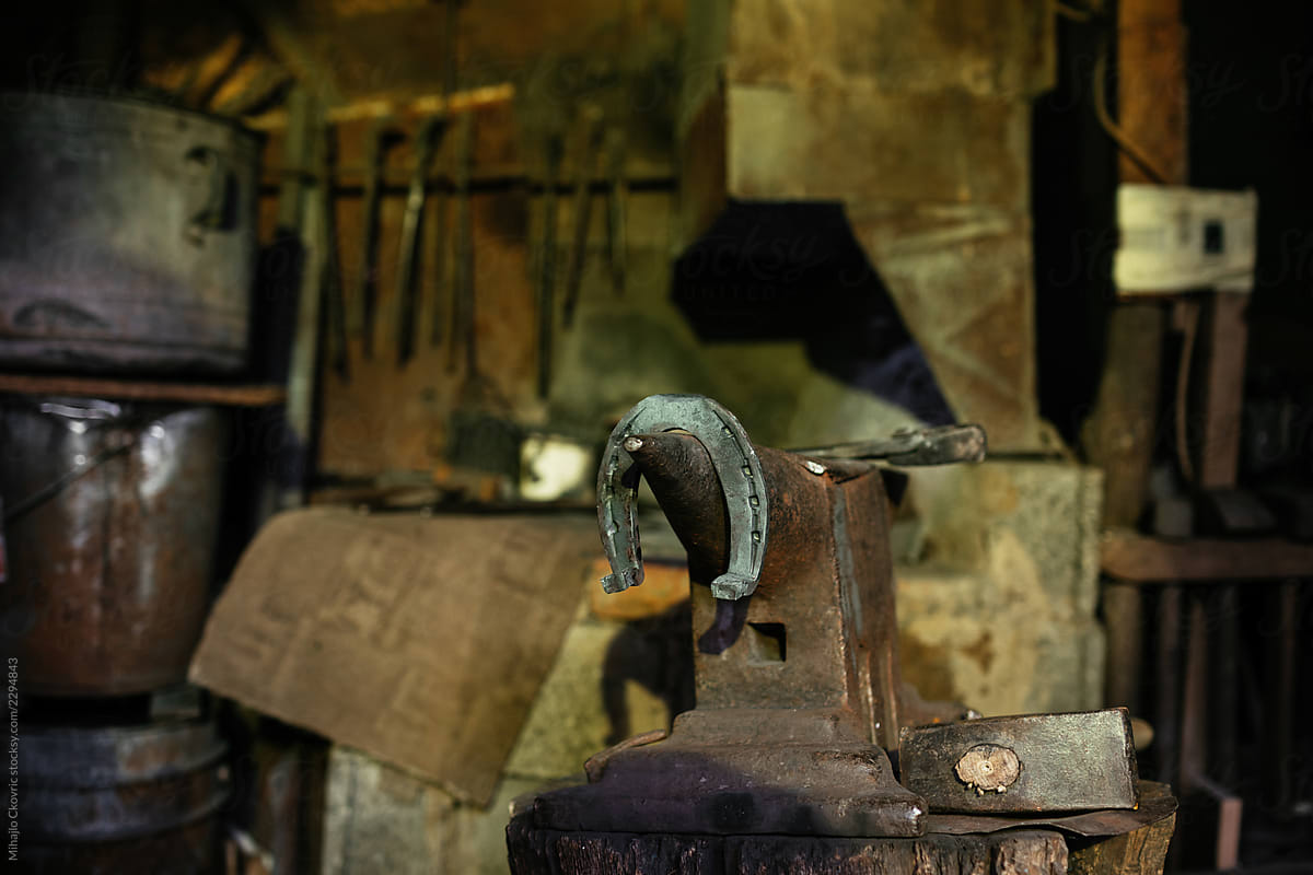 Tools in a blacksmith workshop