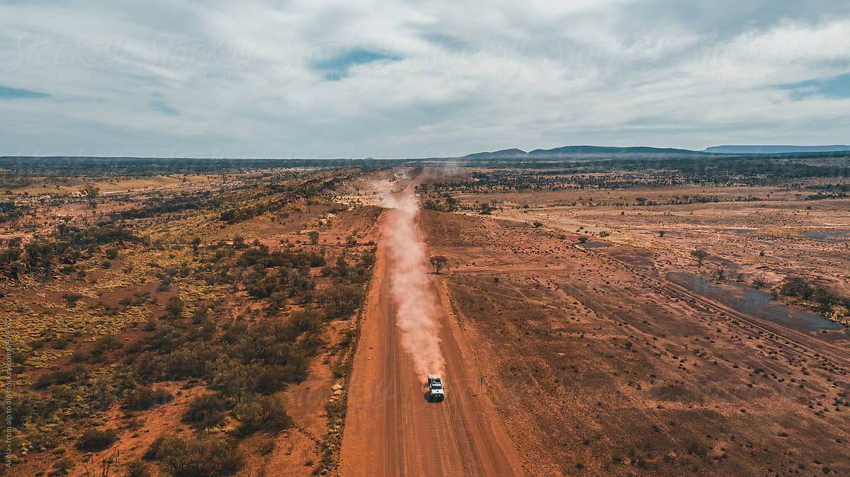 car racing through australian outback