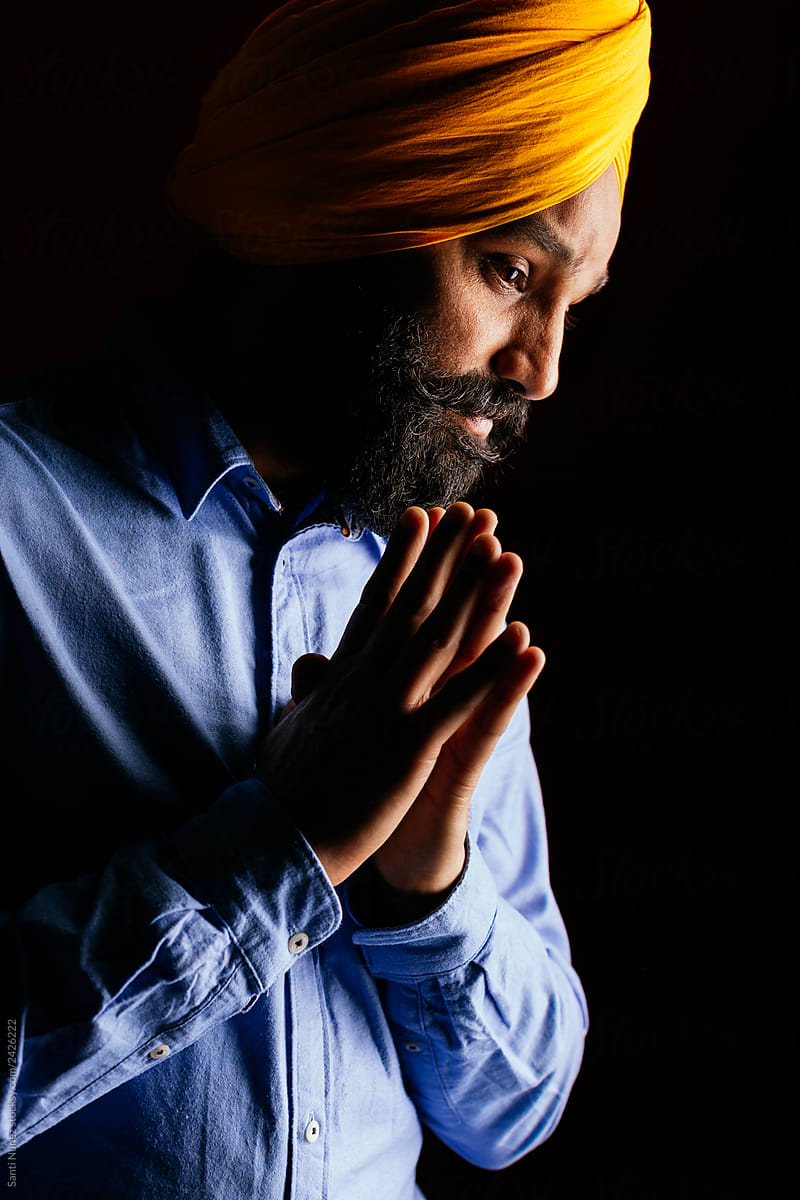 Close up of handsome Indian Sikh