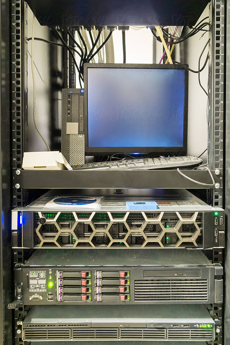 Monitor in a server rack
