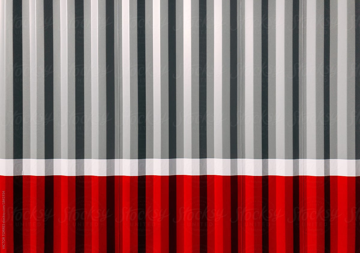 Red and White Metallic Stripped Background