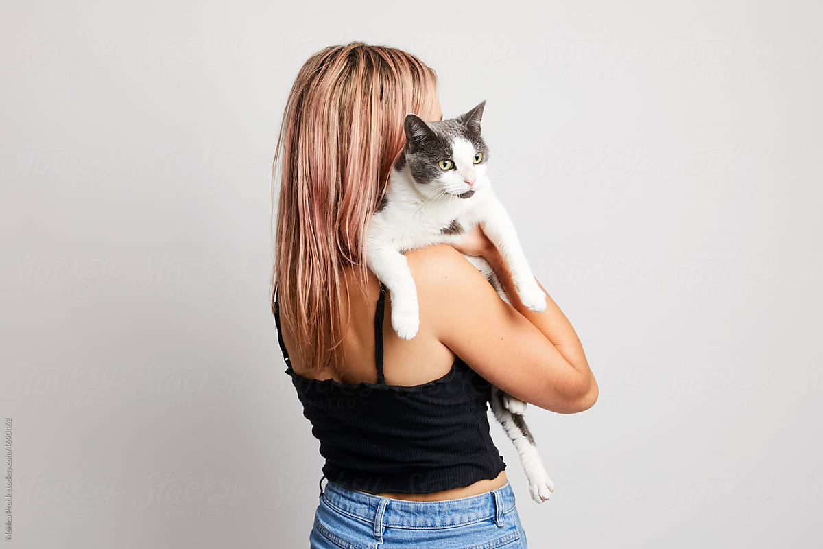 Pink hair & Cat