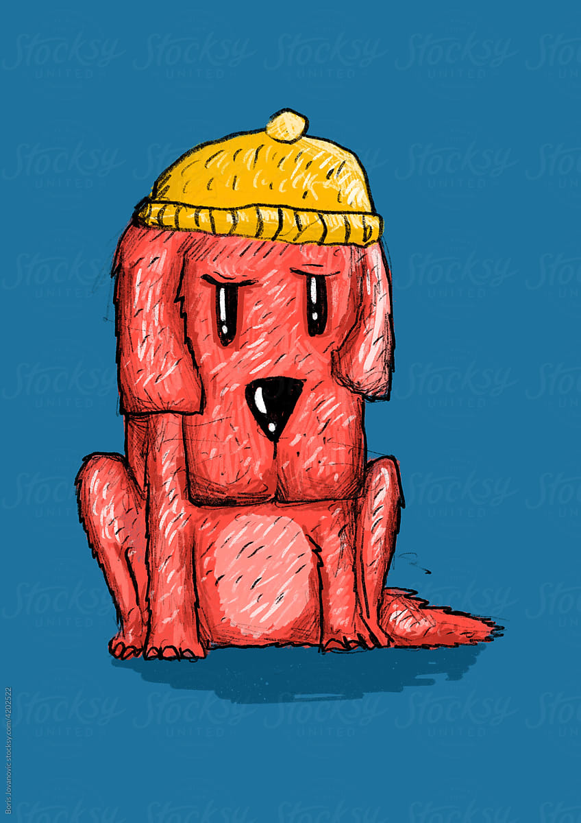 Illustration of a red dog