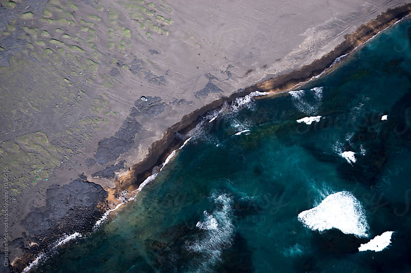 Icelandic coastal aerial view