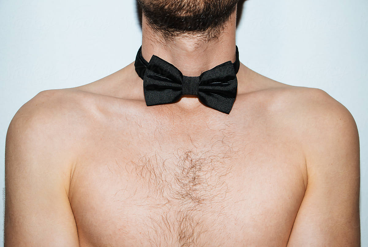 Man neck with bow tie