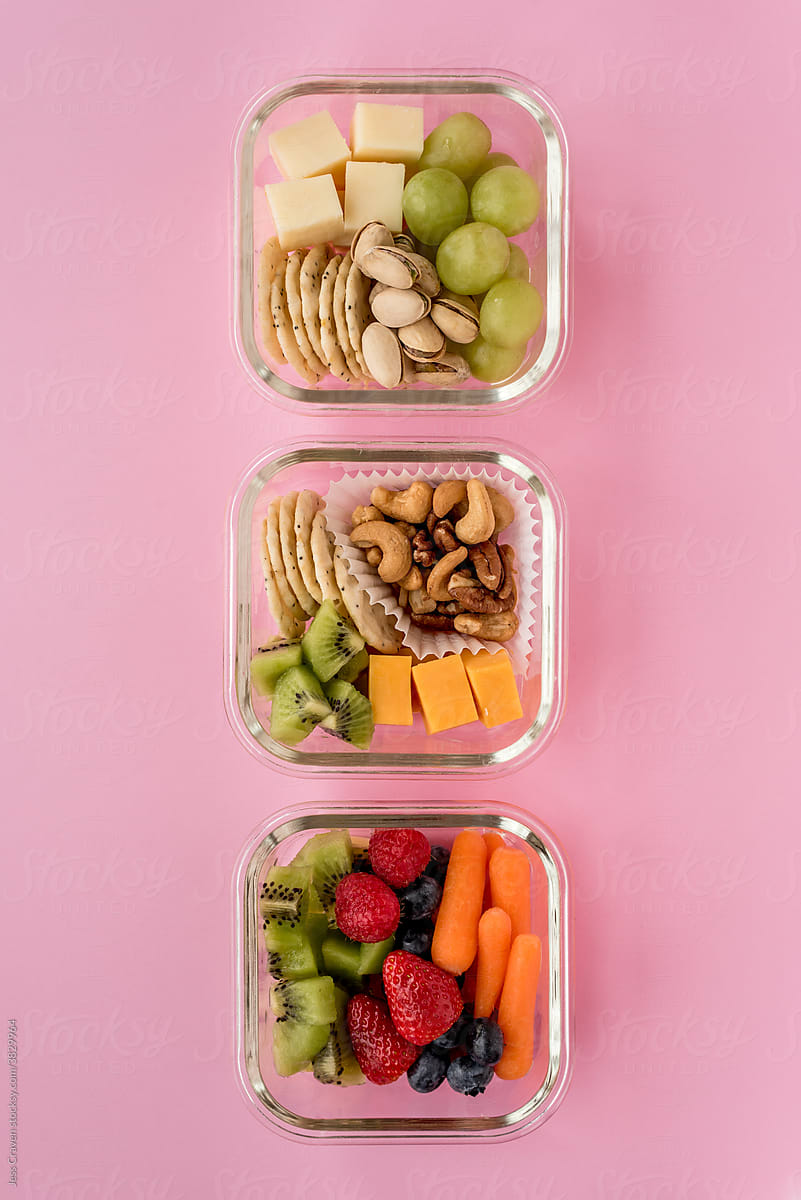 Containers with Healthy Food & Snacks