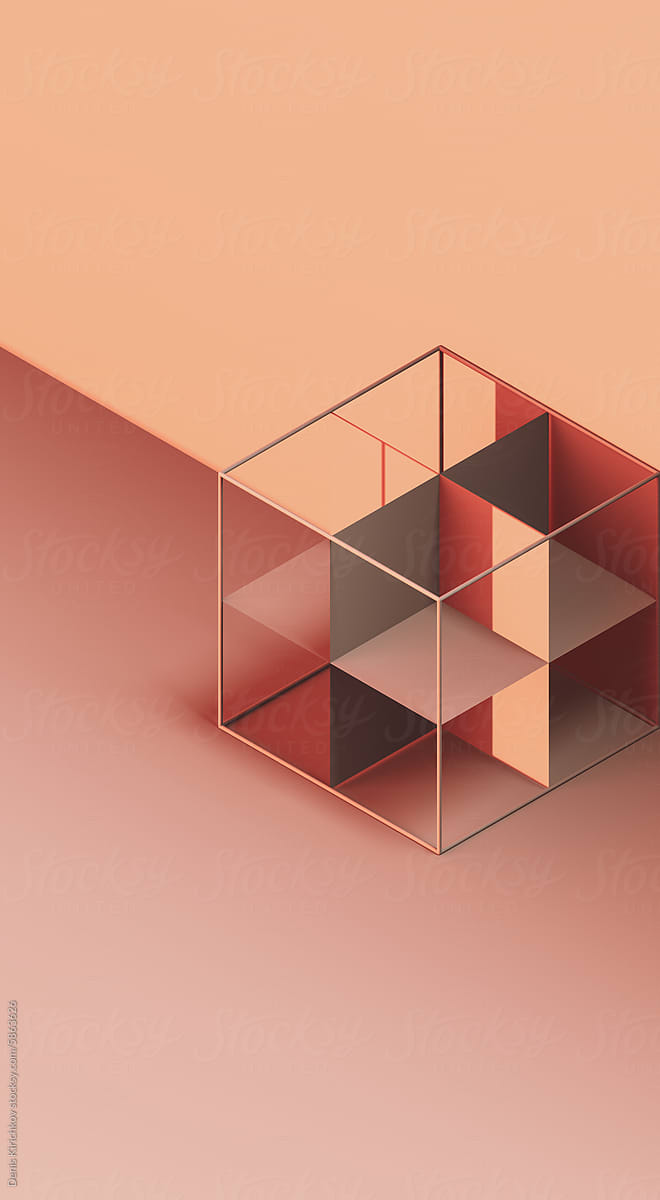 Minimalistic composition with a cube.