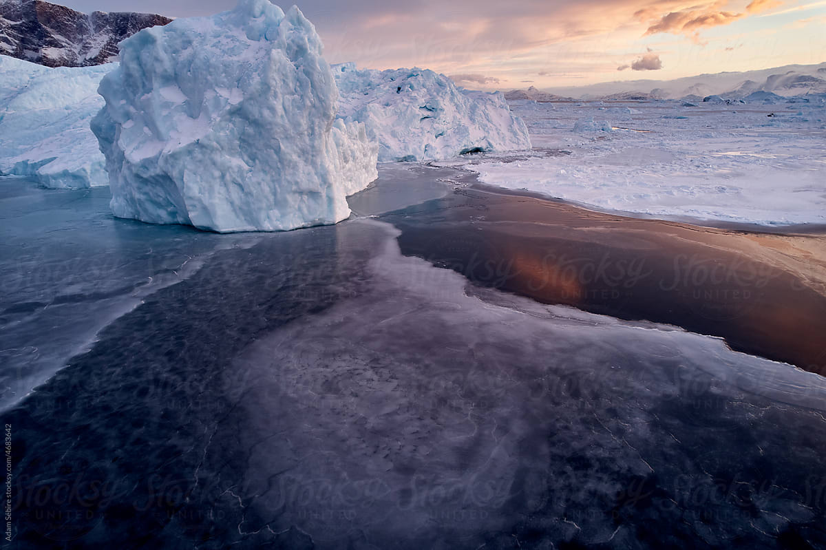 New ice, sea-ice formation around iceberg