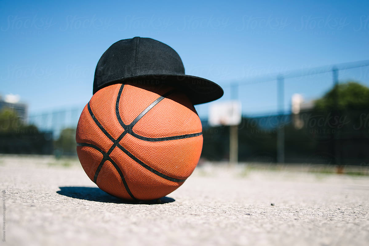 Basketball with a cap