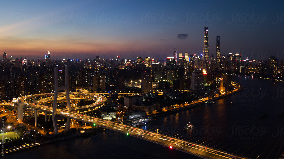 Shanghai landmark night