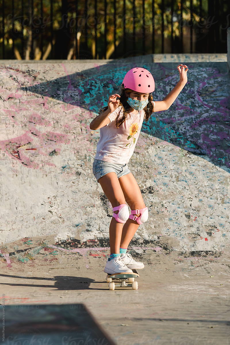 Young Girl with Skateboard
