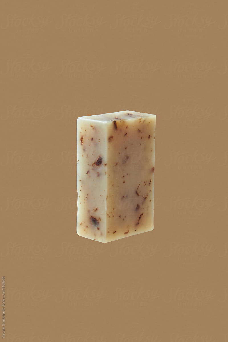 Floating in the air natural organic soap.