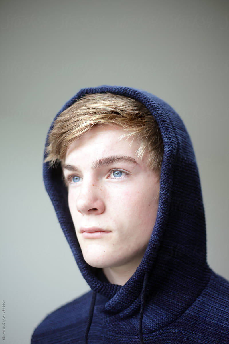 Boy with hooded sweater