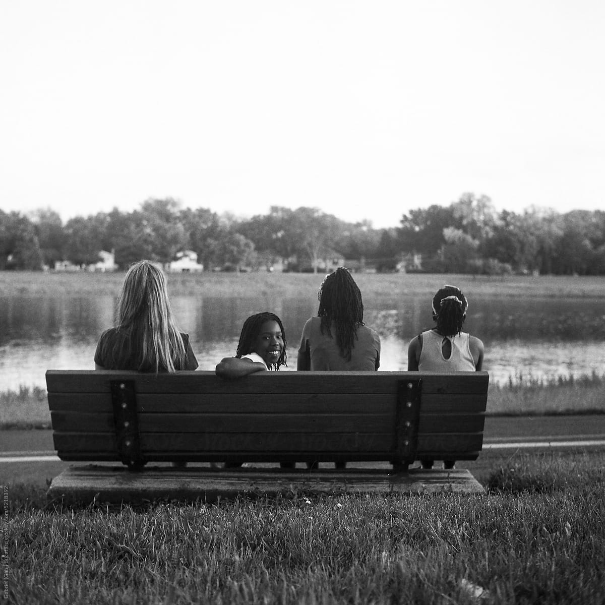Family on a bench