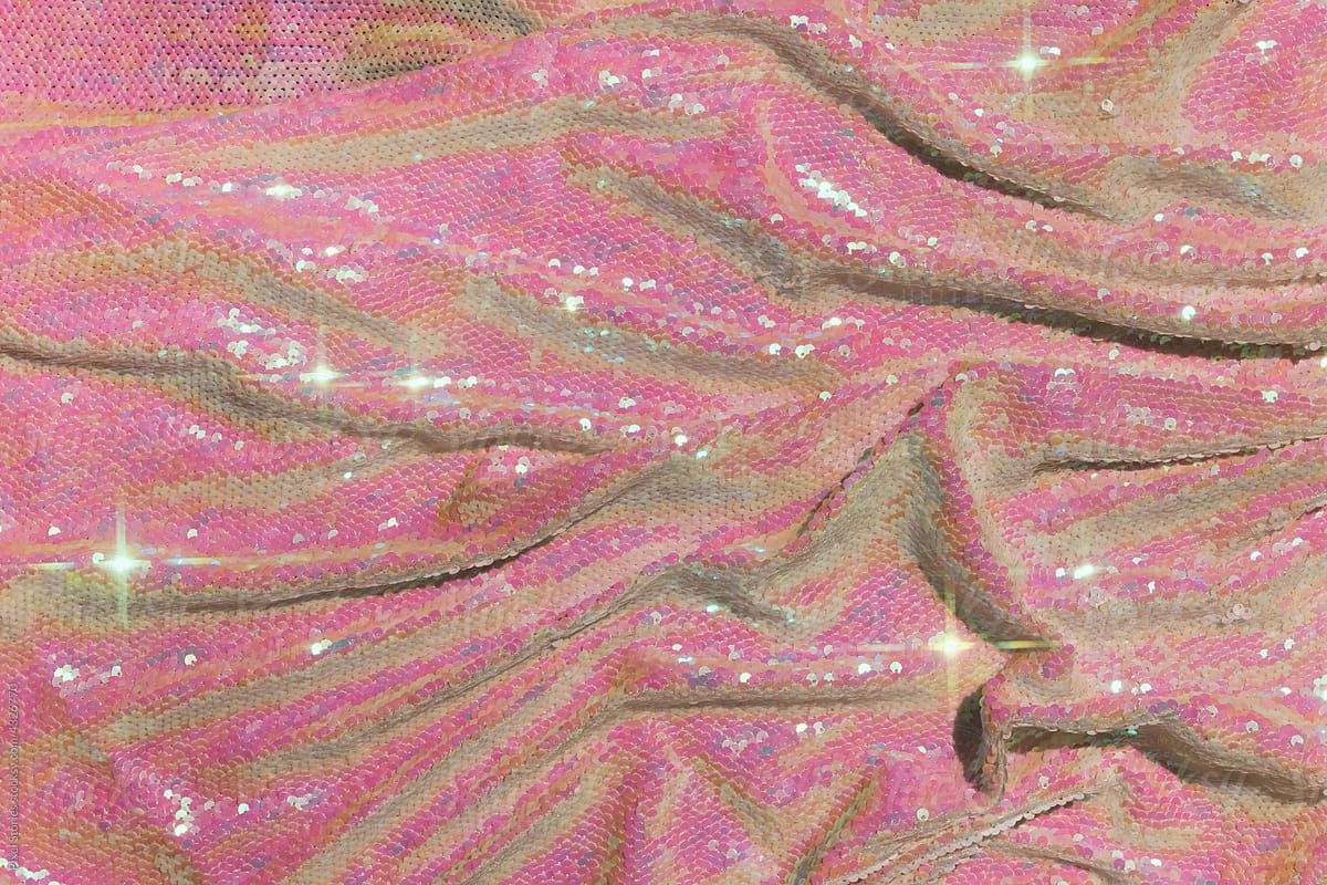 Shiny pink and green sequin background