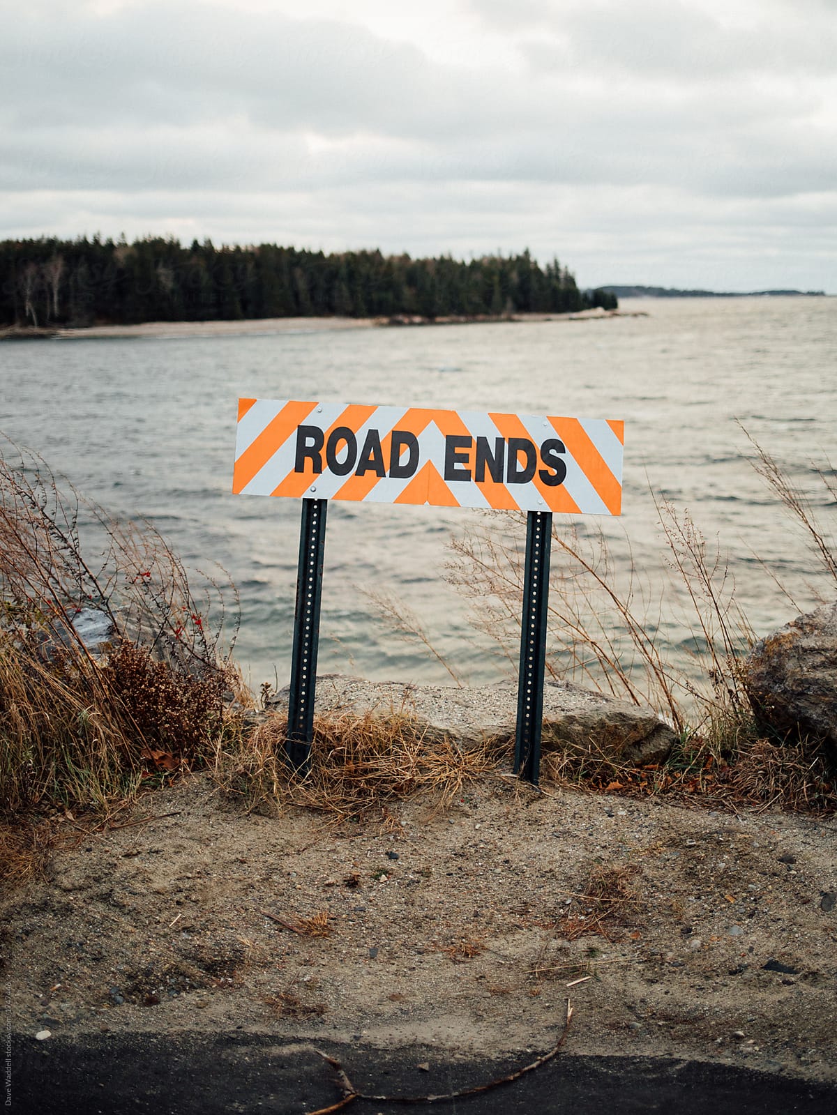 A Dead End Road That Meets The Ocean In Maine By Dave Waddell Stocksy United