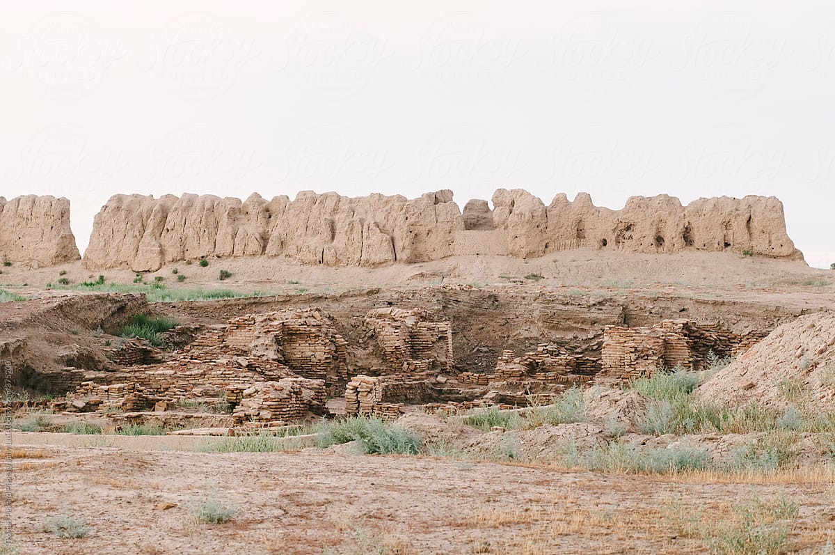 Remains of the Silk Road city Sauran, near Turkistan, Kazakhstan.
