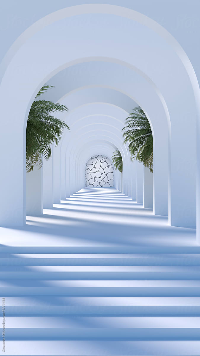 3D Arch Wall Corridor