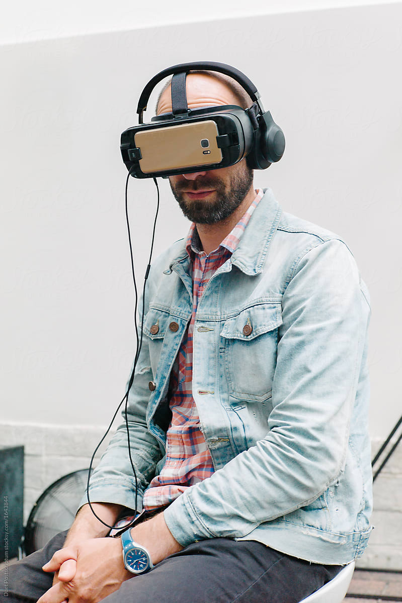 Man in VR headset