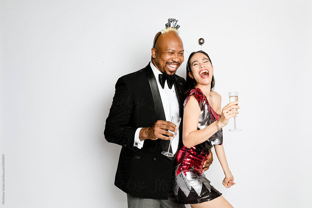 Couple Dances with Champagne on NYE