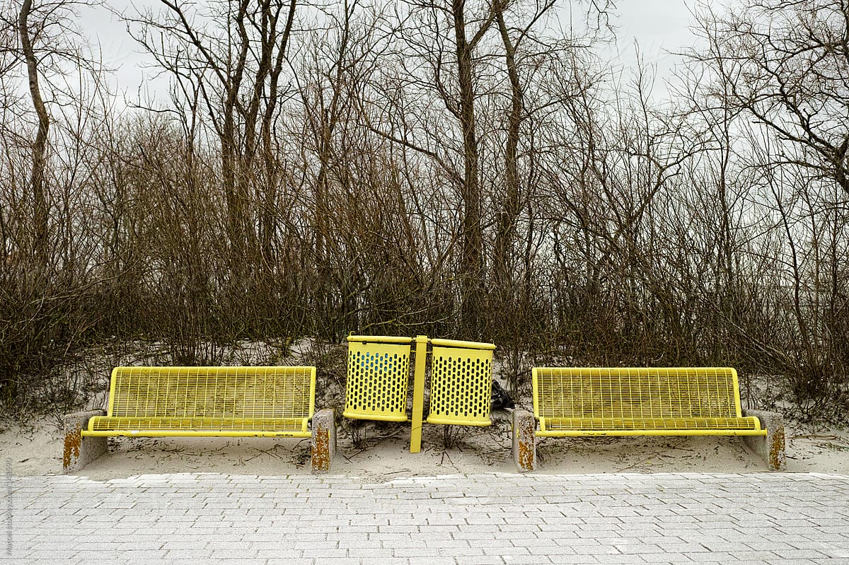 Yellow benches