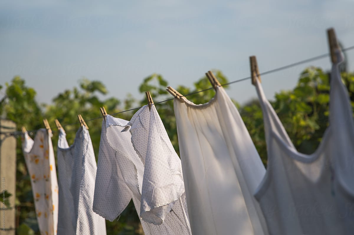 White laundry hanging
