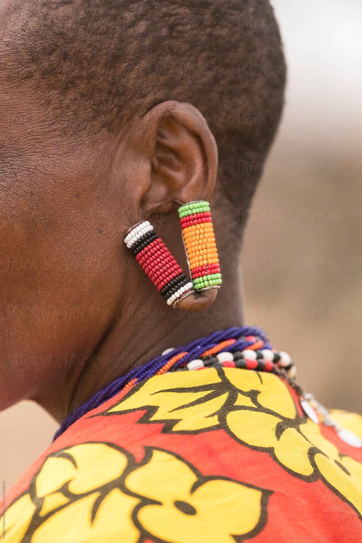 Detail of the ear of a maasai woman