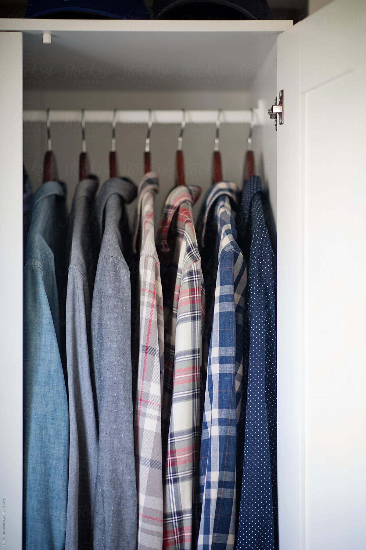 Men\'s Closet with Button Down Shirts
