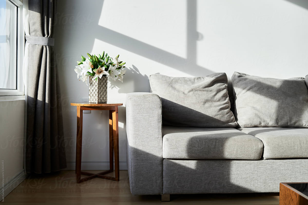 Couch details with bright light