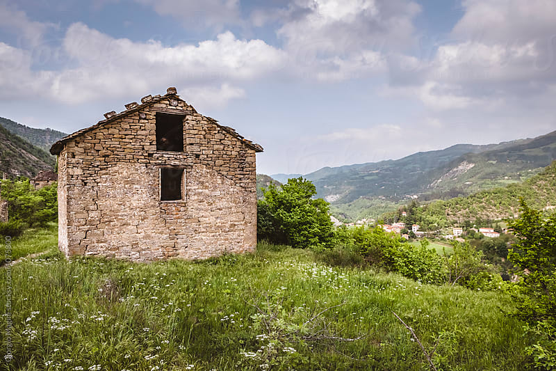 Ghost Rural Town Abandoned since the 1950s, Central Italy
