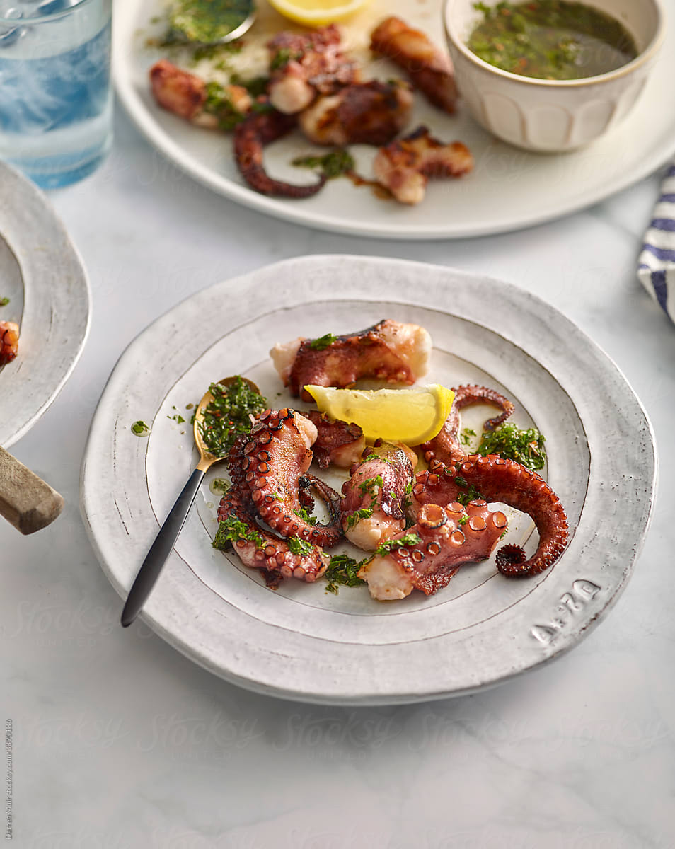 Grilled Octopus with green sauce