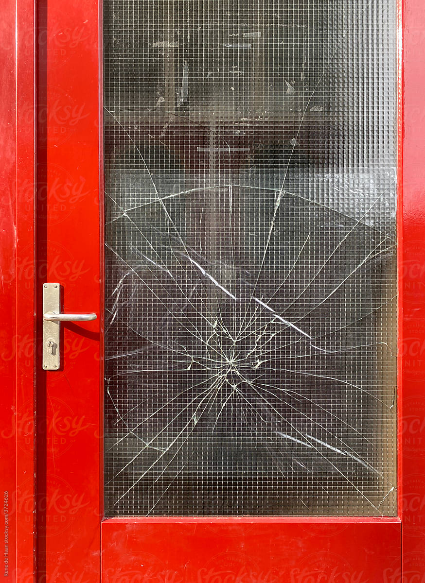 broken glass in door