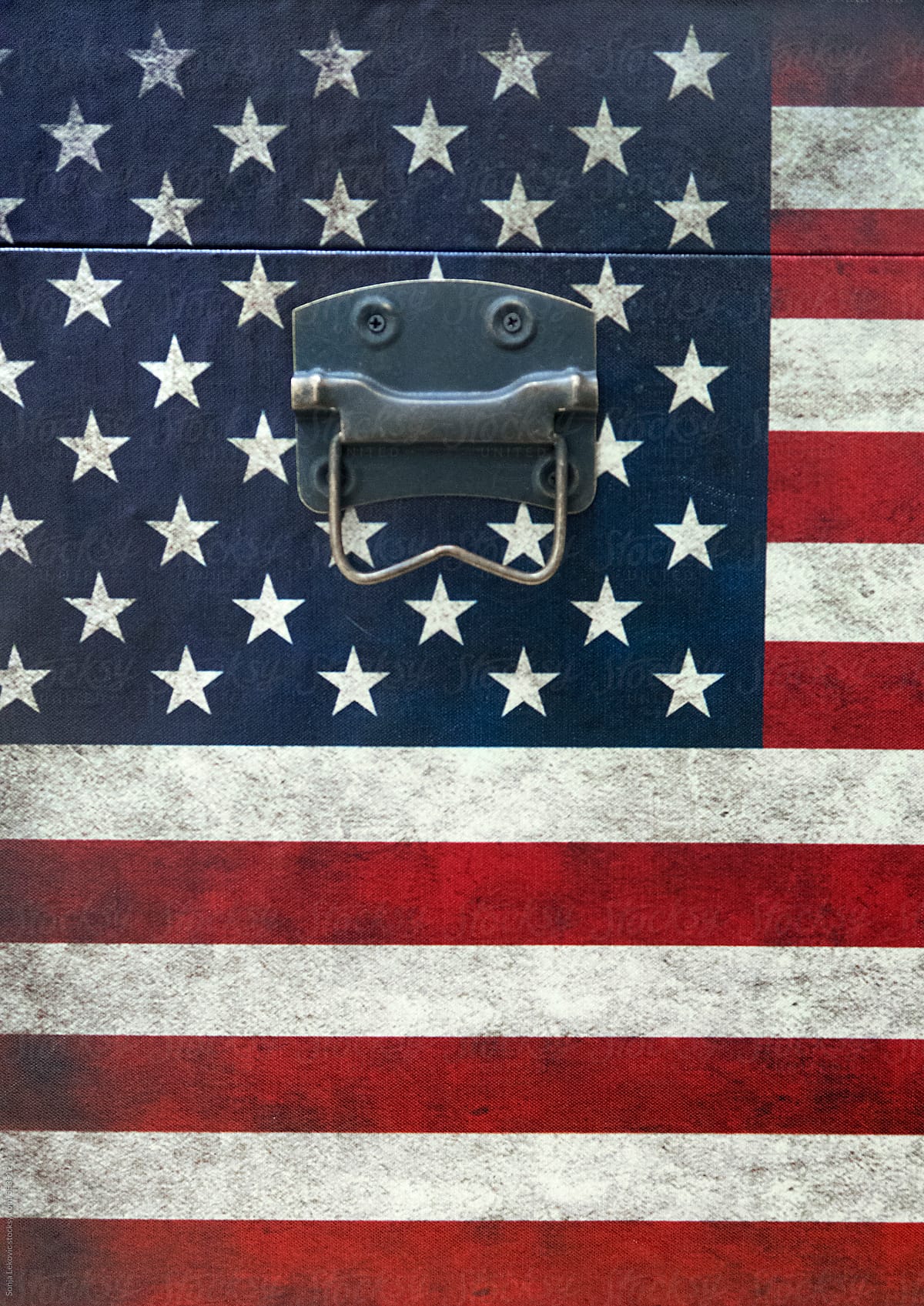 part of american flag with a handle