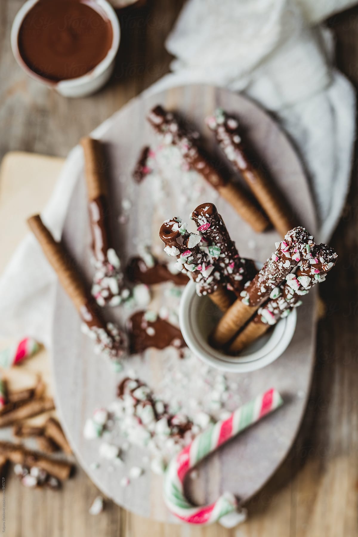 "Cigarette Cookies With Chocolate And Christmas Candies" by Stocksy ...
