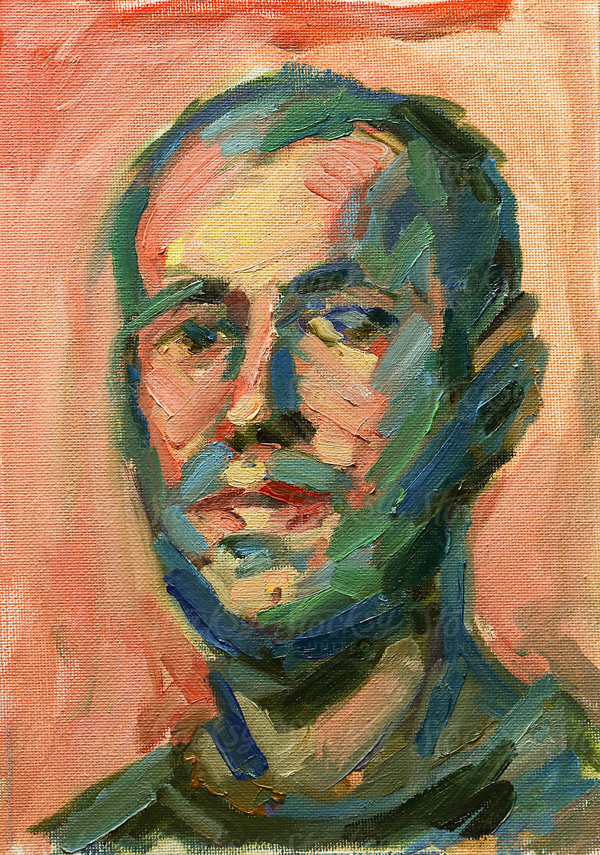 Self Portrait Oil On Canvas Painting
