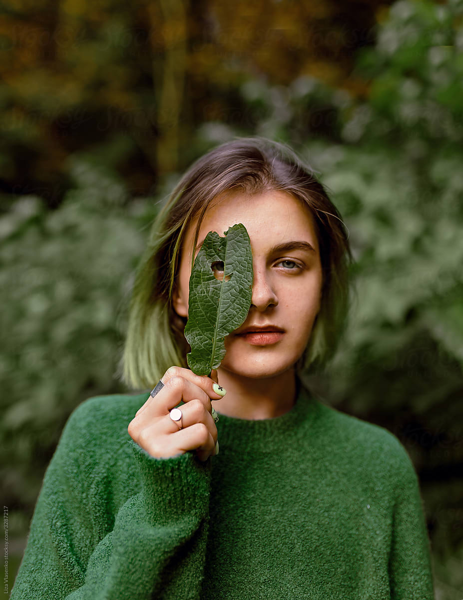 Woman in green