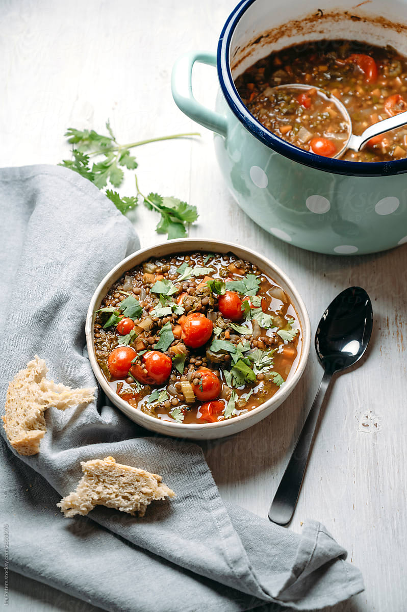Food: Mediterranean Lentil soup, instant pot