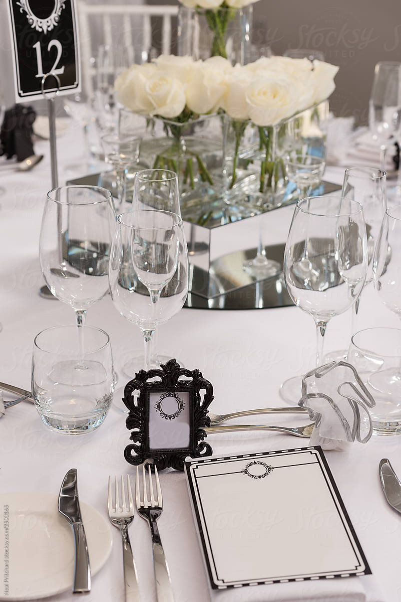 A formal table setting for a wedding or formal celebrations