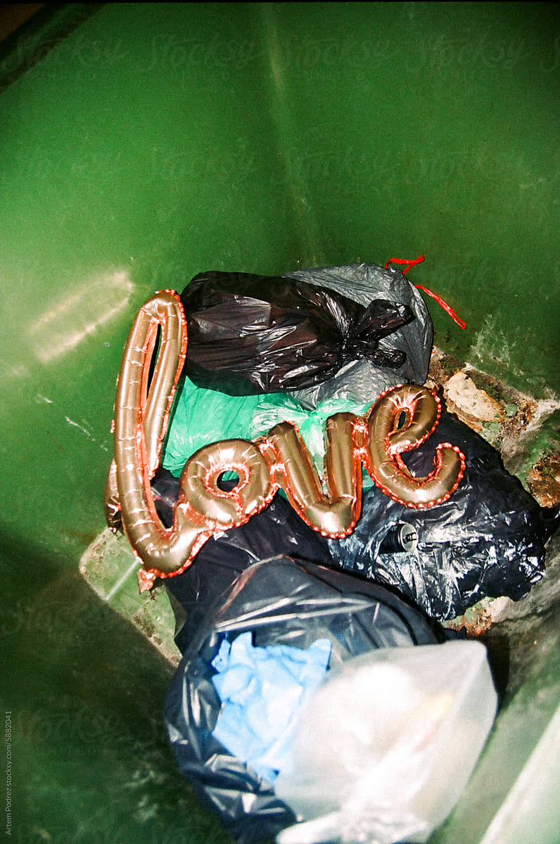 Love Lost: Balloon in Garbage Bin