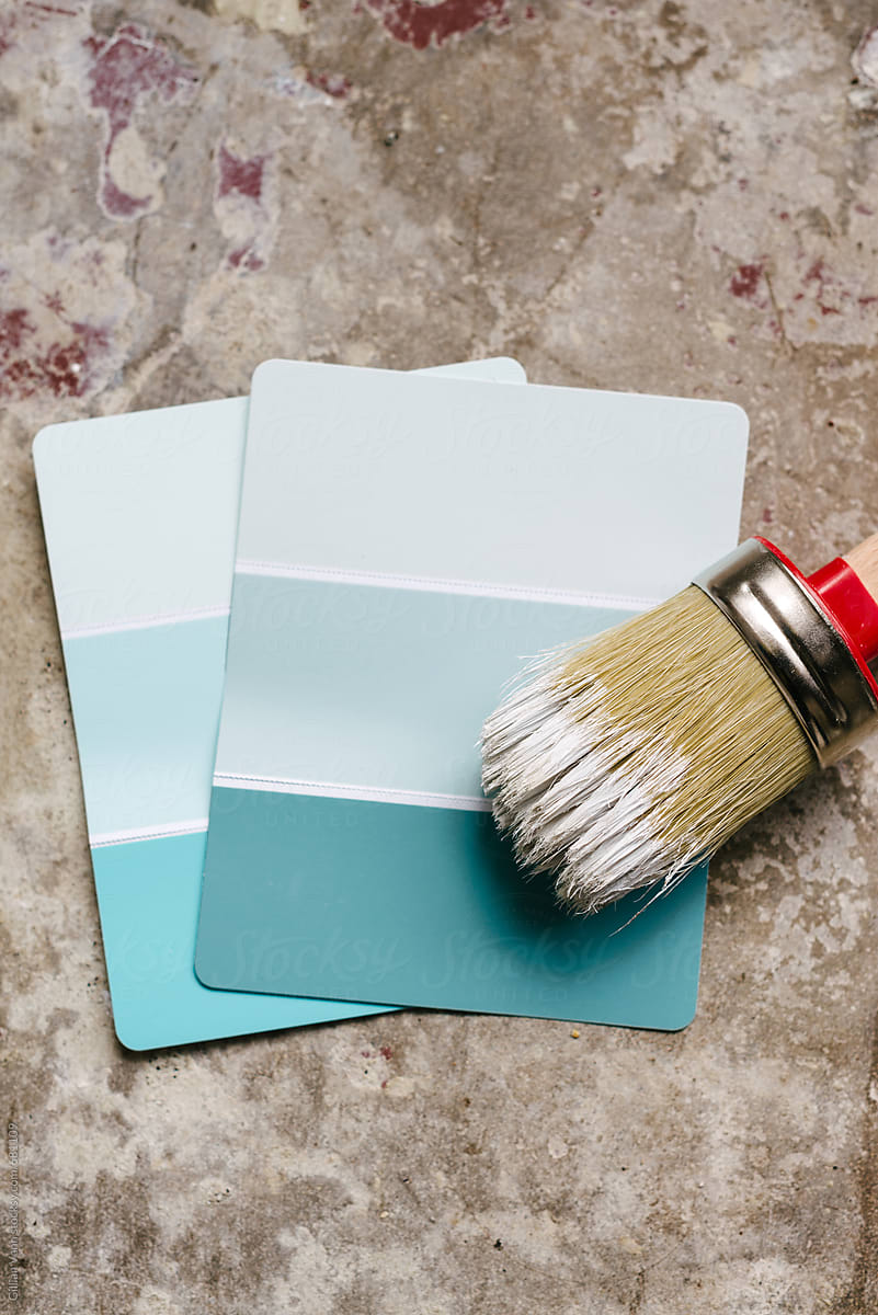 paint swatch with paint brush