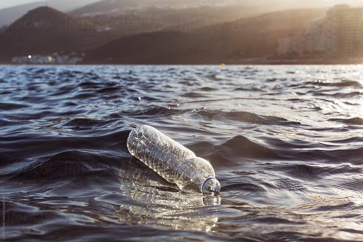 Plastic Water Bottle in the Ocean