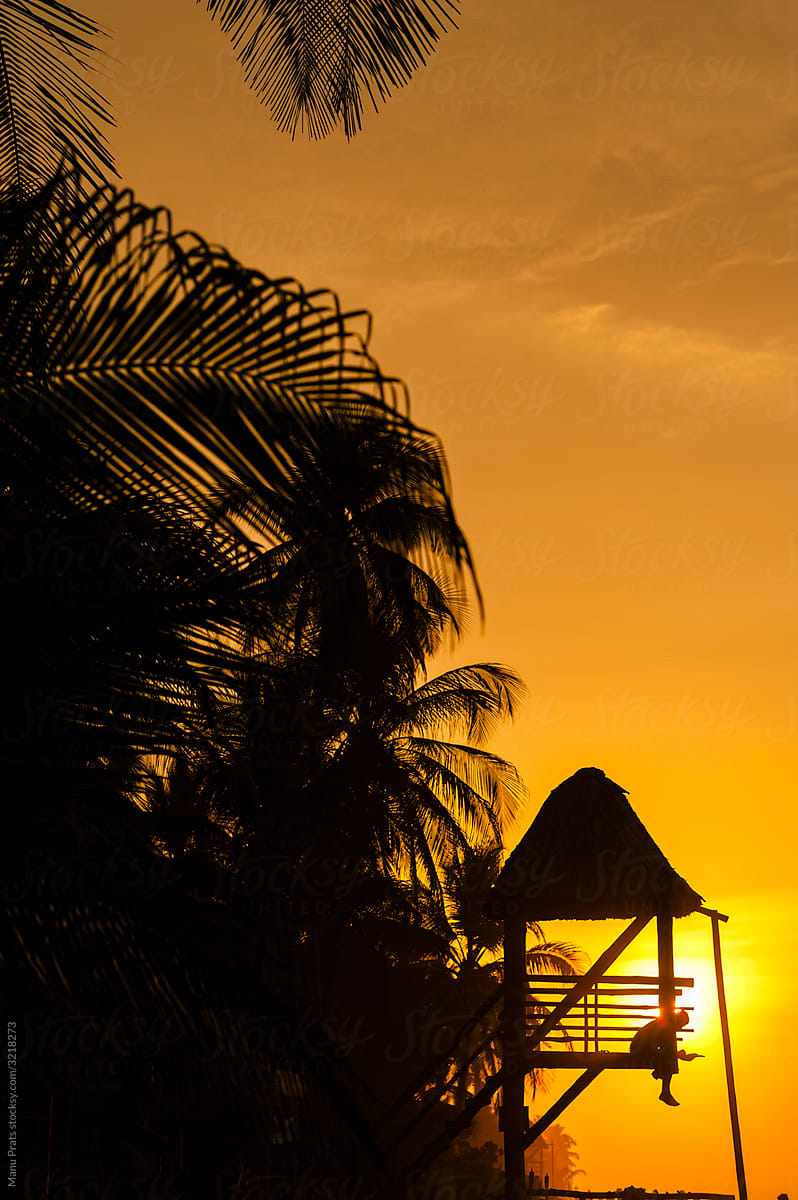 Beach sundown in Colombia