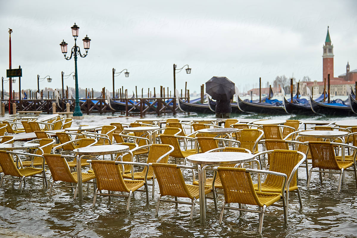 Sea level rise, rising seas overflow Venice lagoon