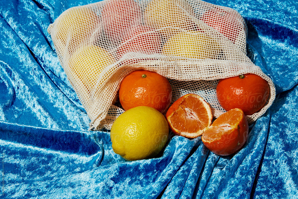 fruit in a mesh bag