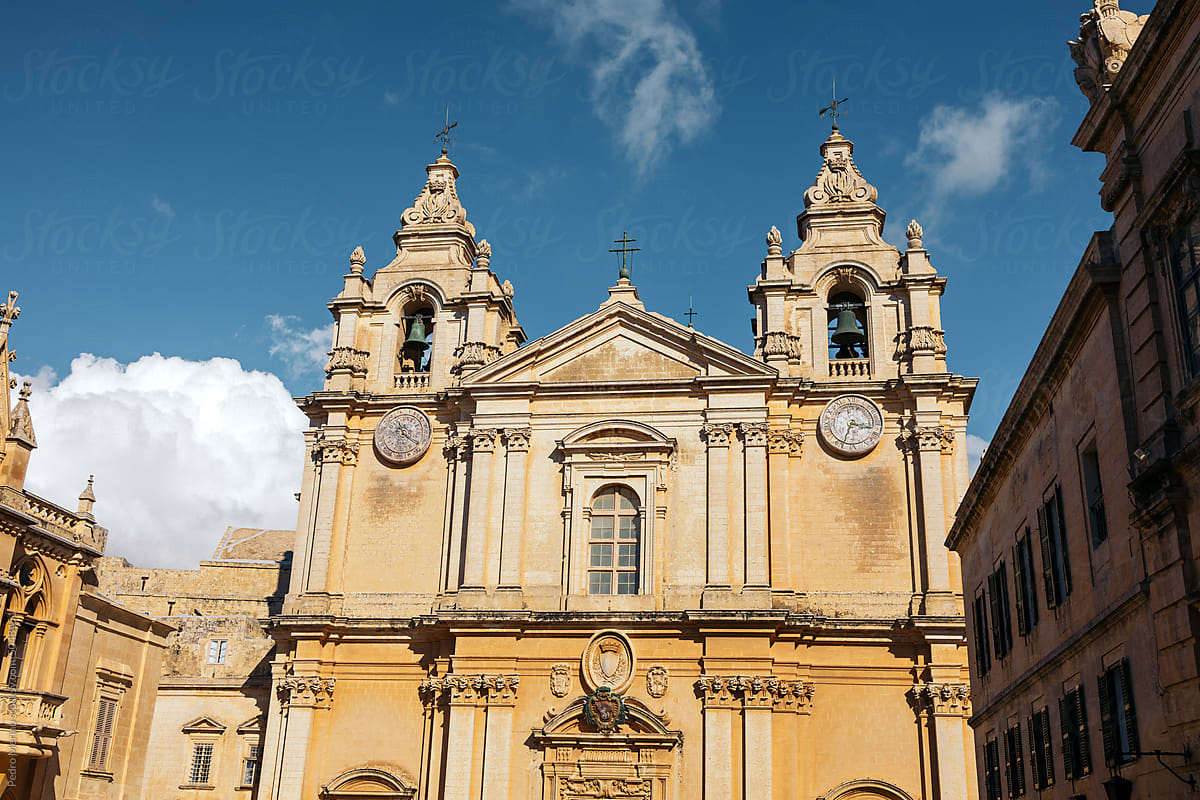 St Paul\'s Cathedral in the medieval city of Mdina in Malta