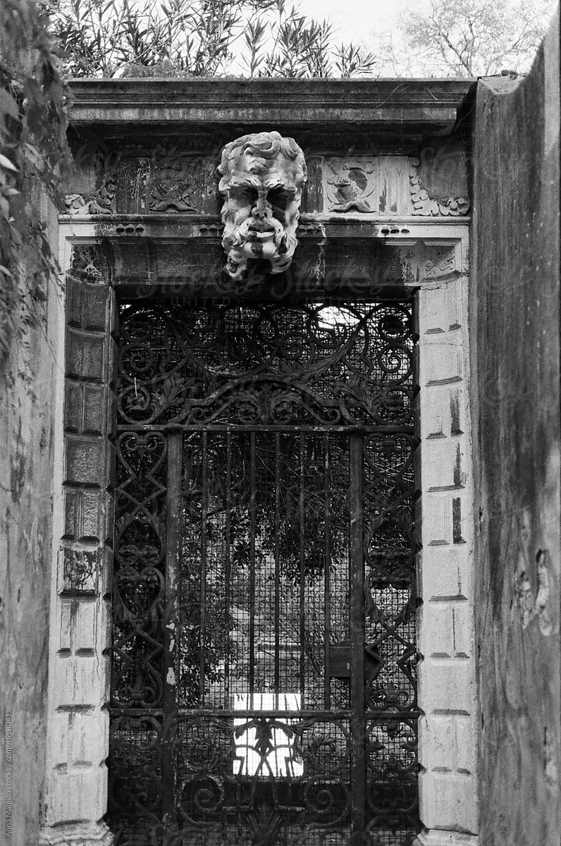 A closed door in Venetian dead end street