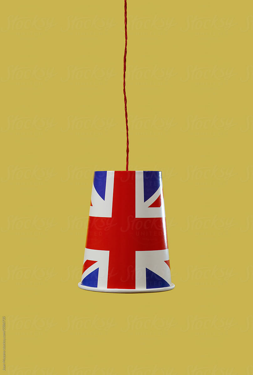 string telephone patterned with the british flag