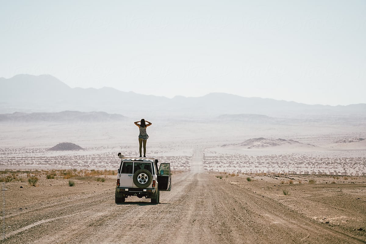road trip in a desert