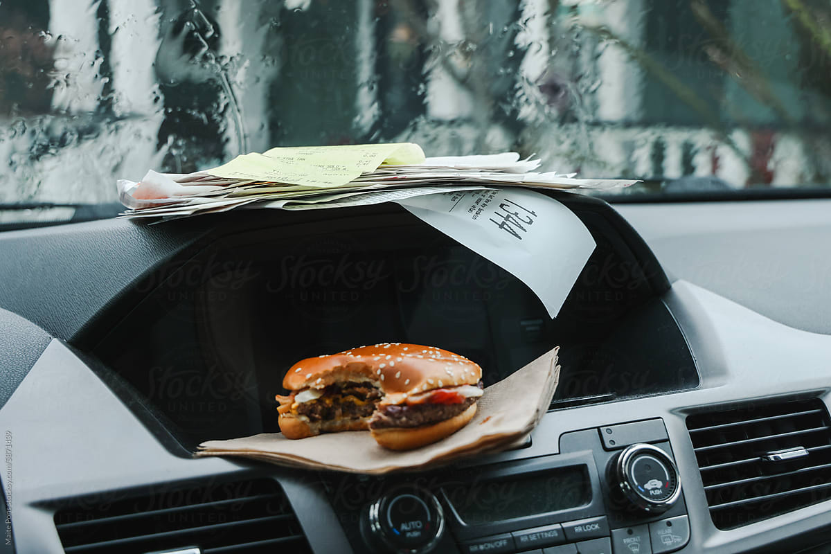 Eating and working in the Car